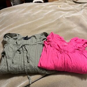 Chadwick’s Women’s and Gap Women’s Toos Linl and Olive Green Size 1X and XXL